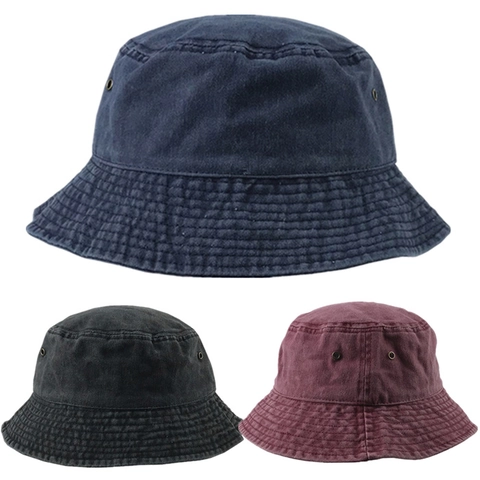Bucket Hat Washed Cotton Retro Foldable Breathable Sun Protection Short Brim Outdoor For Men Women