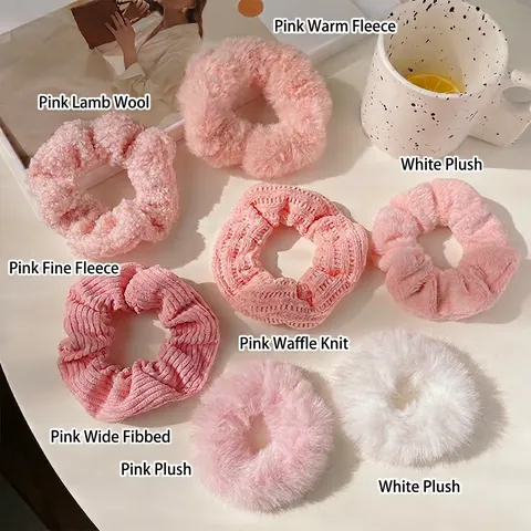 Plush Satin Chiffon Scrunchies Elastic Hair Ties Soft Oversized Ponytail Holder Accessories For Women Girls Autumn Winter