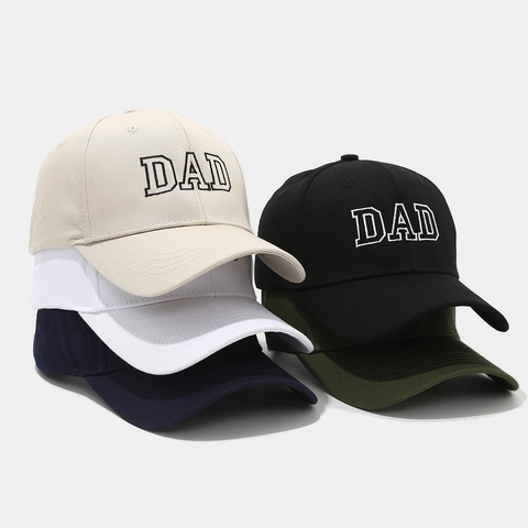 Cotton Baseball Cap Embroidered DAD MOM Lettering Curved Brim Adjustable Retro Sports Outdoor Hat For Men Women