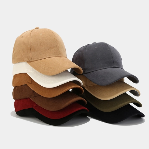 Plain Baseball Cap Solid Color Polyester Curved Brim Adjustable Sun Protection Vintage Outdoor Sports Men Women