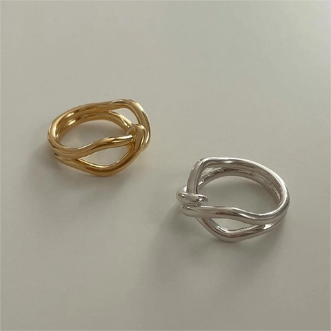 Knoten Verdrehter Ring 925 Sterlingsilber Minimalistisch Elegant Geometrisch Poliert Glanz Fingerschmuck Für Damen