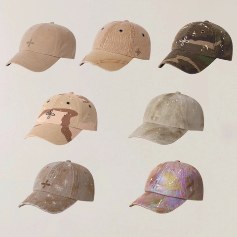 Casquette De Baseball En Coton Lavé Vintage Distressed Extérieur Pare-Soleil Streetwear Boucle Réglable Chapeau Broderie
