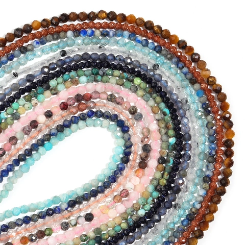 Naturstein Perlen Facettierte Runde Edelstein Lose Zwischenperlen Für DIY Schmuckherstellung Armband Halskette