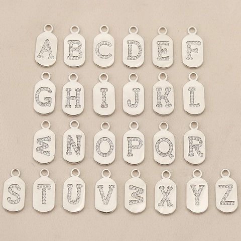 Lussuoso Pendente Lettera in Rame Placcato Oro Strass Ovale Mini Alfabeto DIY Charm per Collana Bracciale Creazione Gioielli