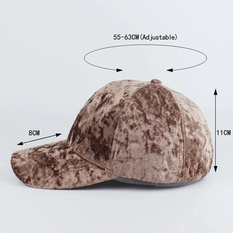 Baseball Cap Samt Einfarbig Verstellbar Sonnenschutz Dad Hat Streetwear Lässig Hip Hop Unisex