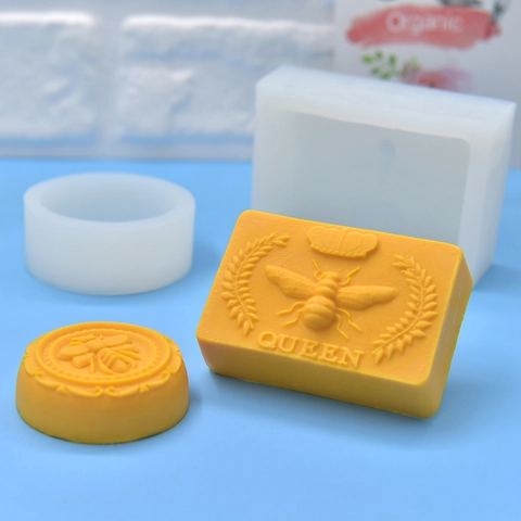 Stampo In Silicone Flessibile Per Sapone Artigianale Motivo Ape Regina Corona Fai Da Te Candela Torta Fondente Strumento Arte