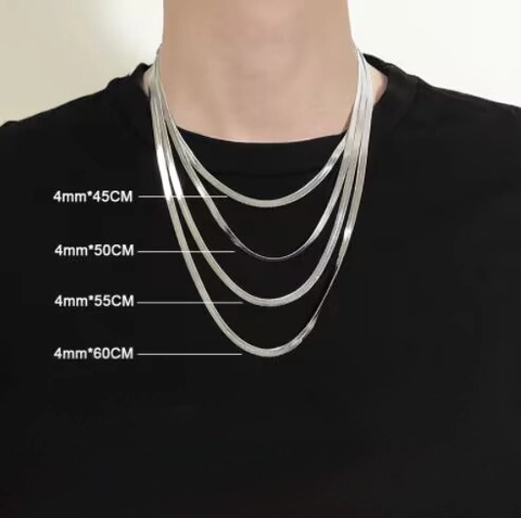 Collana A Catena Di Serpente Piatta Acciaio Al Titanio Lama Lisca Di Pesce Minimalista Hip Hop Gioielli Lucidi Per Uomini Donne
