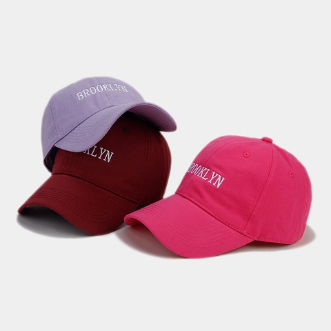 Vintage Brooklyn Letter Embroidery Cotton Baseball Cap Adjustable Breathable Sun Hat Casual Dad Hat For Men Women