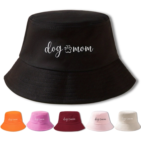 Dog Mom Bedruckter Fischerhut Baumwolle Atmungsaktiv Sonnenschutz Outdoor Reise Anglerhut Für Damen Casual Geschenk