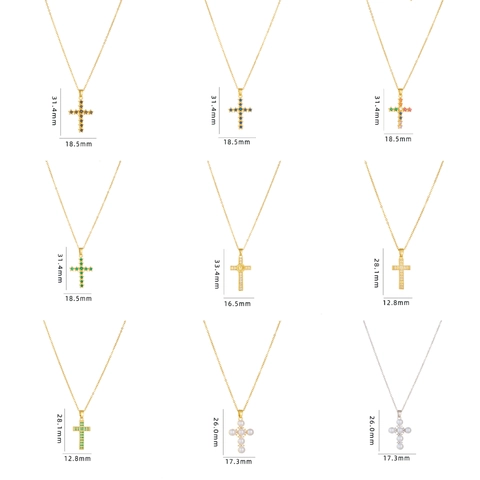 Cross Pendant Necklace Titanium Steel Cubic Zirconia Inlaid Plated Jewelry Fashion Women Religious Hip Hop Accessories