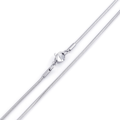 Snake Bone Chain Halskette Edelstahl Hochglanzpoliert Rundglied DIY Zubehör Für Damen Herren Schmuck Minimalist Karabinerverschluss