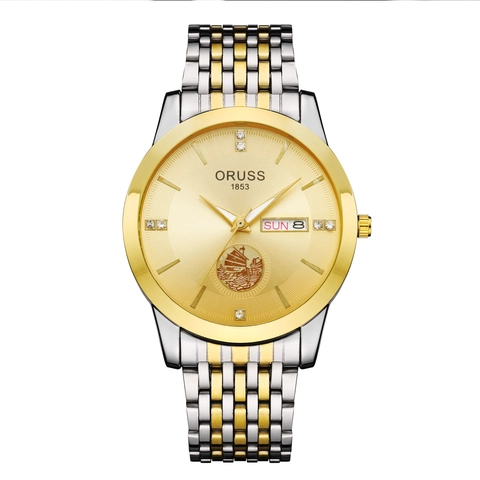 Men Quartz Watch Stainless Steel Leather Band Waterproof Luminous Day Date Display Business Casual Minimalist Wristwatch