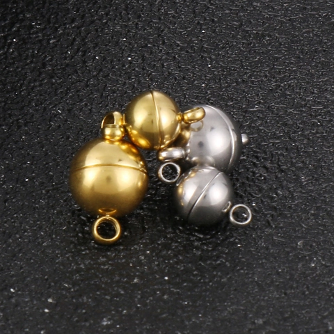 Sphärischer Magnetverschluss Edelstahl Schmuckverbinder Für DIY Halskette Armband Herstellung Findings Hochglanzpoliert