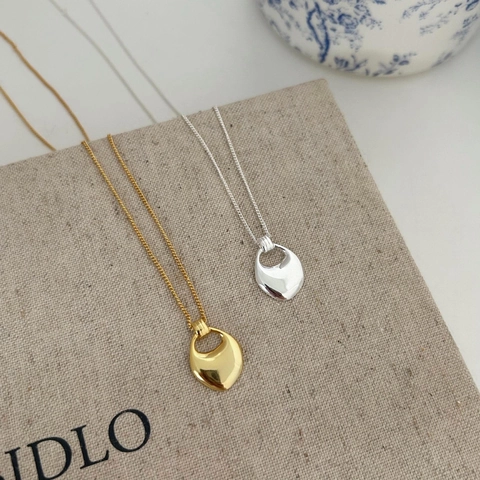 925 Sterling Silver Necklace Irregular Water Drop Pendant Minimalist Geometric Elegant Jewelry For Women