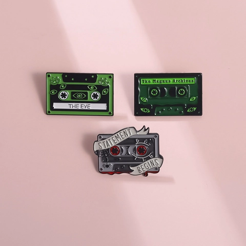 Broche Pin's en Émail Cassette Rétro Thème Podcast The Magnus Archives Badge en Métal pour Vêtements Sac à Dos Cadeau