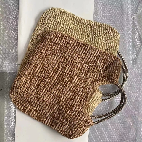Borsa A Spalla In Paglia Intrecciata A Mano Vintage Estate Spiaggia Vacanze Borsa Tote Stile Boho