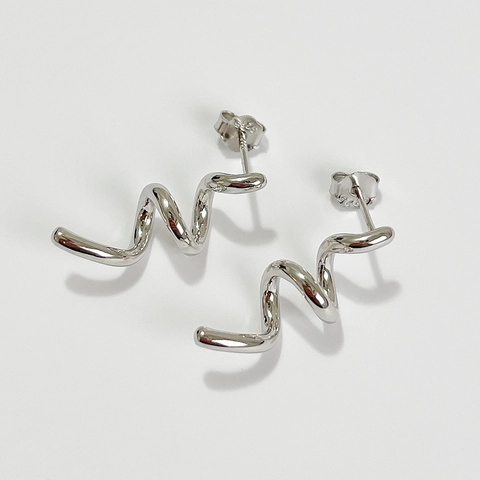 Orecchini A Lobo A Spirale In Argento Sterling 925 Minimalista Geometrico Gioielli Di Tendenza Per Donna