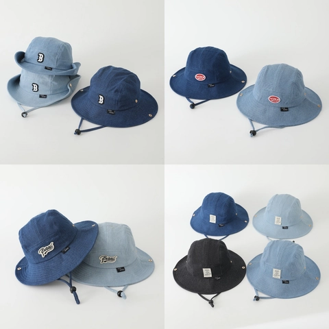 Kids Denim Cotton Bucket Hat Letter Patch Adjustable Windproof Sunshade Outdoor Camping Boys Girls Stylish