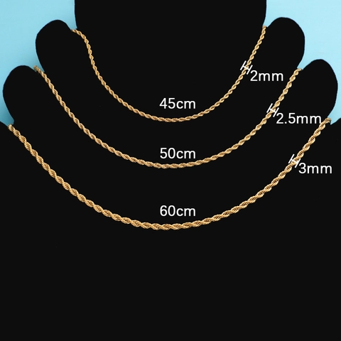 Collana A Catena Di Corda In Acciaio Inossidabile Placcato Oro 18K Hip Hop Accessorio Versatile Per Uomo Donna Minimalista