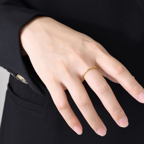 Thin Stainless Steel Ring Colorful AAA Cubic Zirconia Pave Band Gold Plated Minimalist Stackable Jewelry For Women