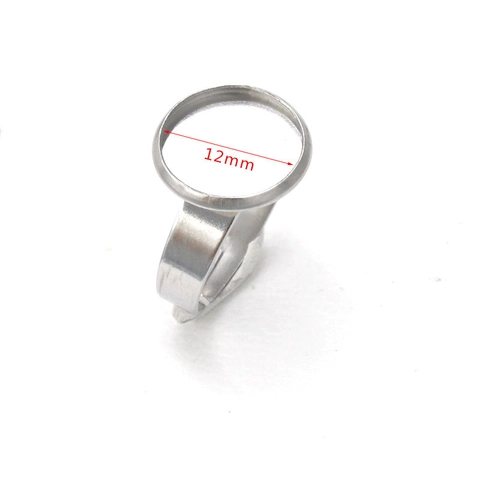 Base Per Anello In Acciaio Inossidabile Vassoio Piatto Rotondo Per Creazione Di Gioielli DIY Fascia Regolabile Oro Colore Acciaio