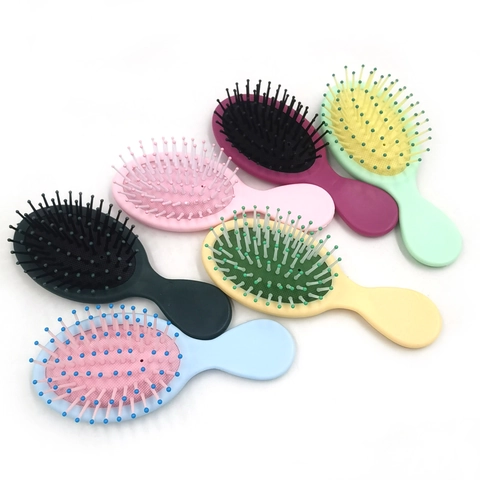 Mini Air Cushion Massage Comb Portable Plastic Scalp Detangler Hair Brush For Women Girls Macaron Colorful Hairbrush
