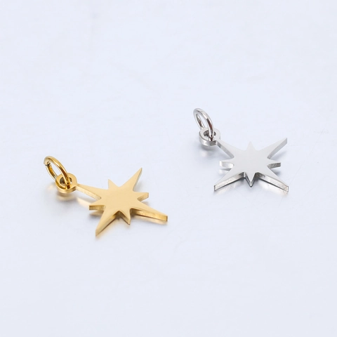 Ciondoli Stella Acciaio Inossidabile 304 Esagramma Ottagramma Accessori Per Creazione Gioielli DIY Minimalista