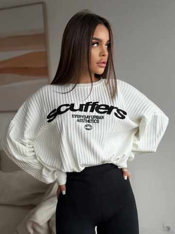 Pull En Maille Pour Femmes Col Rond Manches Longues Coupe Ample Urban Casual Streetwear Haut Tricoté À Lettres