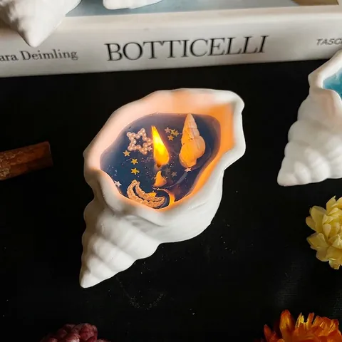 Geurkaars In De Vorm Van Een Zeeschelp Oceaan Thema Geleewas Gips Decoratief Handgemaakt Cadeau