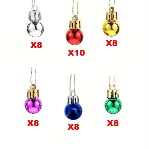 Christmas Ball Ornaments Plastic Electroplated Mini Hanging Decorative Balls For Holiday Tree Mixed Colors Glossy Finish