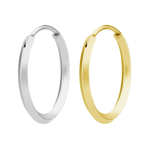 Orecchini A Cerchio Minimalisti In Acciaio Inossidabile Placcato Sottovuoto Geometrico Tondo Lucidato Gioielli Moda Uomo