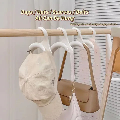 Handbag Hanger Plastic Curved Arch Hook Closet Wardrobe Organizer Non-Deforming Bag Storage Rack For Hats Scarves