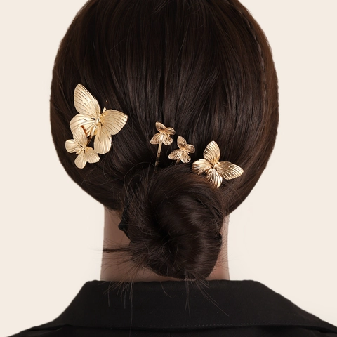Mollette E Fermagli Per Capelli A Farfalla Lega Di Zinco Copricapo Elegante In Metallo Per Donne Ragazze Accessori Moda