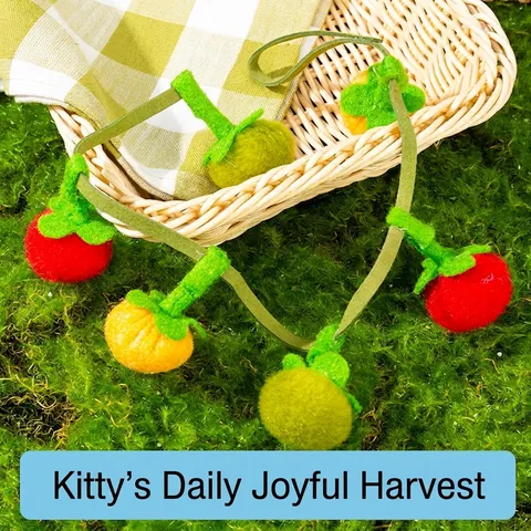 Juguete Interactivo De Hierba Gatera Forma De Caqui Para Gatos Varita De Fieltro Con Cascabel Colorido