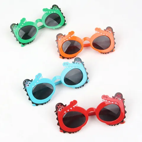 Kids Sunglasses Cartoon Crocodile Pirate Hat Funny UV400 Protection PC Plastic Toddler Travel Eyewear