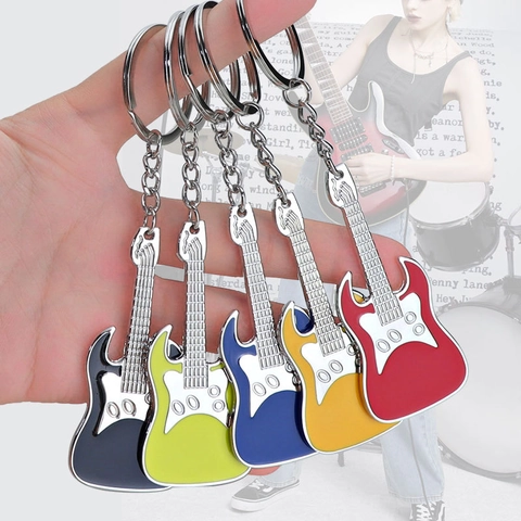 Musical Instrument Guitar Piano Violin Keychain Metal Zinc Alloy Bottle Opener Music Lover Gift Creative Ornament
