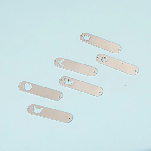 Rechteckige Bar Anhänger Aus Edelstahl Mit Hohlem Schmetterlings Und Herz Design Für Kreative DIY Schmuckherstellungsprojekte