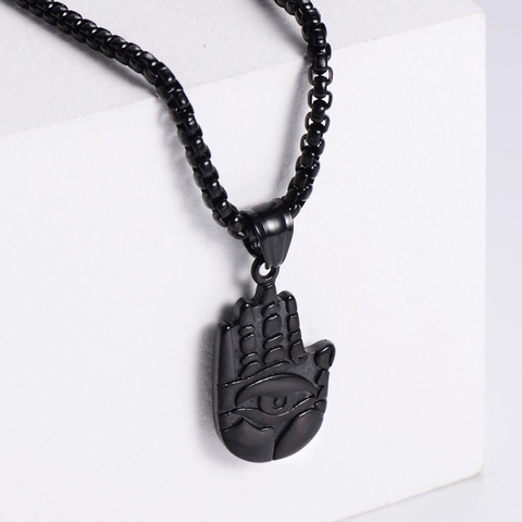 Collana Pendente Mano Di Hamsa Malocchio Acciaio Inossidabile 304 Vintage Religioso Mano Di Fatima Gioielli Punk Unisex