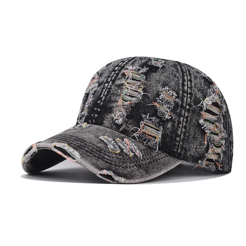 Cappellino Da Baseball In Denim Lavato Consumato Grandi Buchi Regolabile Retro Cappello Da Sole Uomini Donne