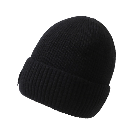 Berretto In Maglia Invernale Foderato In Pile Caldo Cappello Termico Moda All'aperto Unisex Toppa Lettera C Elastico