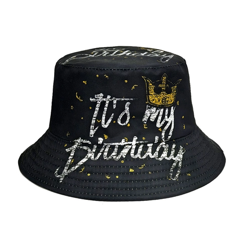 Vissershoed Polyester Zonbescherming Verjaardagsfeestje Kroon Print Retro Ademend Voor Unisex