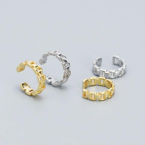 925 Sterling Zilveren Ear Cuff Schakelketting Ontwerp Geen Piercing Minimalistische Trendy Sieraden Cadeau