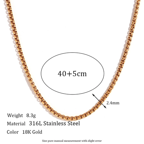 Collier Chaîne Vénitienne en Acier Inoxydable Minimaliste Plaqué Or 18K Bracelet Bracelet de Cheville Chaîne de Taille pour Femme Bijoux de Mode