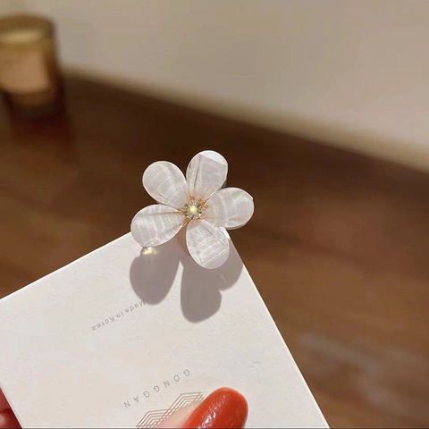 Mini Molletta Per Capelli A Fiore Piccola Camelia Strass Lega Resina Forcina Stile Coreano Accessorio Elegante Per Donne
