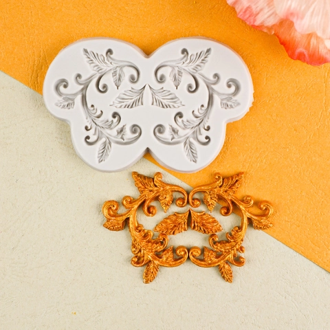 Retro Barock Rebe Blatt Silikonform Für Kuchen Fondant Schokolade Rand Relief Dekoration DIY Bastelwerkzeug