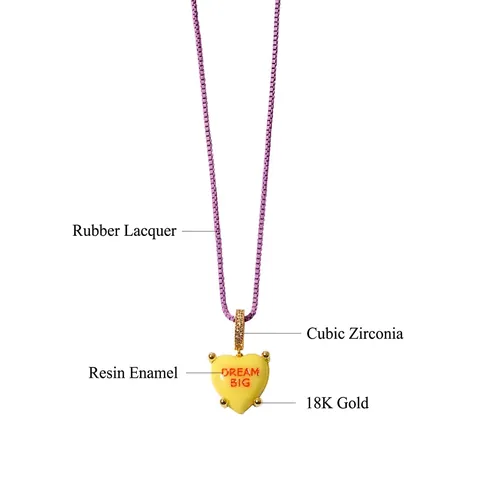 Collana Con Ciondolo A Cuore In Smalto Rame Placcato Oro 18K Zircone Catena Box Gioielli Alla Moda Per Donna