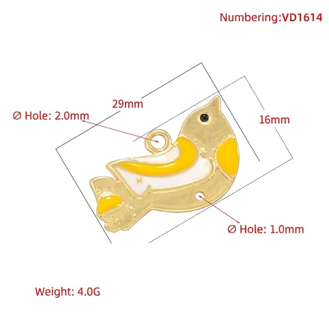Mignon Oiseau Hirondelle Pendentif Cuivre Émail Coloré Animal Charme Pour Femmes Filles Dessin Animé Bijoux Accessoires DIY