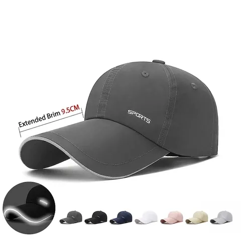 Baseball Kappe Schnelltrocknendes Polyester Reflektierend Schirm Sport Draußen Sonnenschutz Verstellbar Unisex