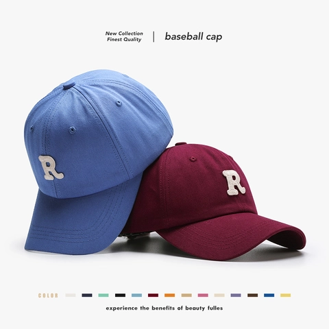 Casquette De Baseball En Coton Avec Broderie Lettre R En Chenille Classique Réglable Respirante Chapeau Soleil Femmes Hommes