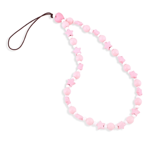 Perlen Handyband Pink Acryl Harz Herz Stern Perlen Süßes Handgelenkband Anhänger Für Handyhülle Dekor
